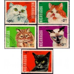 Nicaragua. 1984. Serie Completa (Usado) Fauna. Gatos Domésticos