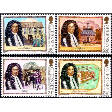 Guernsey. 1987. Serie Completa (Nuevo) 350 Aniv. Nacimiento Sir Edmun Andros