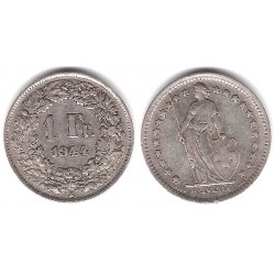 (24) Suiza. 1944(B). 1 Franc (MBC) (Plata)