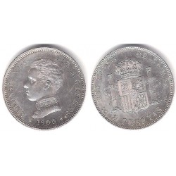 Alfonso XIII. 1905*(19-05). 2 Pesetas (SC) (Plata) Ceca de Madrid SM-V