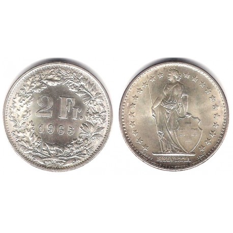 (21) Suiza. 1965(B). 2 Francs (SC) (Plata)