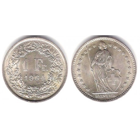 (24) Suiza. 1964(B). 1 Franc (SC-) (Plata)