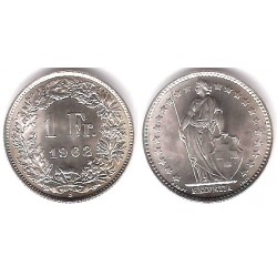 (24) Suiza. 1962(B). 1 Franc (SC) (Plata)