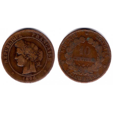 (815.1) Francia. 1896(A). 10 Centimes (BC+/MBC-)