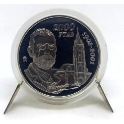 España. 2001. 2000 Pesetas (Proof) (Plata) Leopoldo Alas Clarín