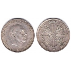 Estado Español. 1966*(19-66). 100 Pesetas (MBC) (Plata)