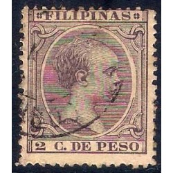 Filipinas Colonial. 1890. 2 Centavos de Peso (Usado)