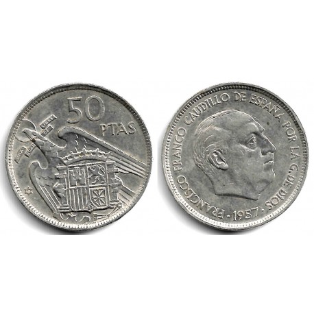 Estado Español. 1957*(58). 50 Pesetas (BC+)