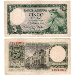 Estado Español. 1954. 5 Pesetas (BC+) Serie R