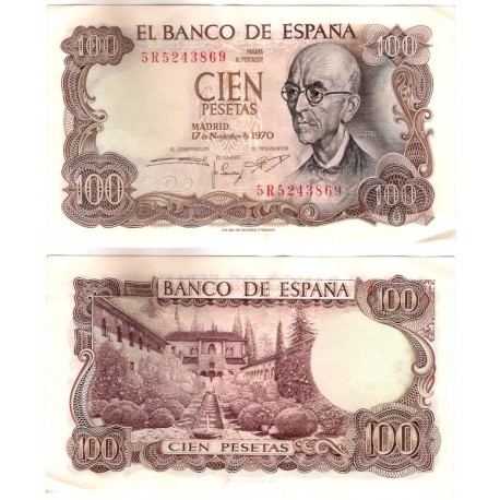 Estado Español. 1970. 100 Pesetas (EBC) Serie 5R