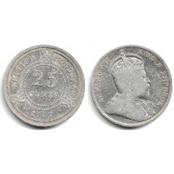 (12) Honduras Británica. 1907. 25 Cents (BC) (Plata)