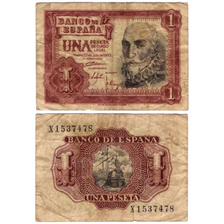 Estado Español. 1953. 1 Peseta (BC) Serie X