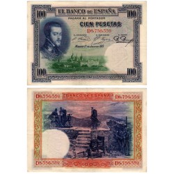 España. 1925. 100 Pesetas (MBC+/EBC-) Serie D