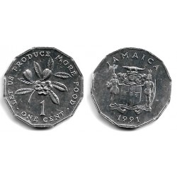 (64) Jamaica. 1991. 1 Cent (EBC)