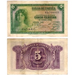 España. 1935. 5 Pesetas (MBC-) Serie C