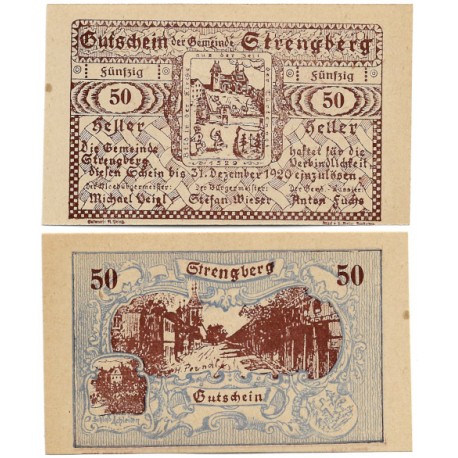 Strengberg (Baja Austria). 1920. 50 Heller (SC)