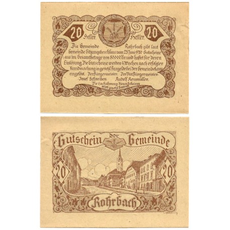 Rohrbach (Alta Austria). 1920. 20 Heller (SC)