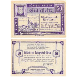 Riedau (Alta Austria). 1920. 50 Heller (SC)