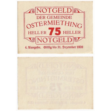 Ostermiething (Alta Austria). 1920. 75 Heller (SC)