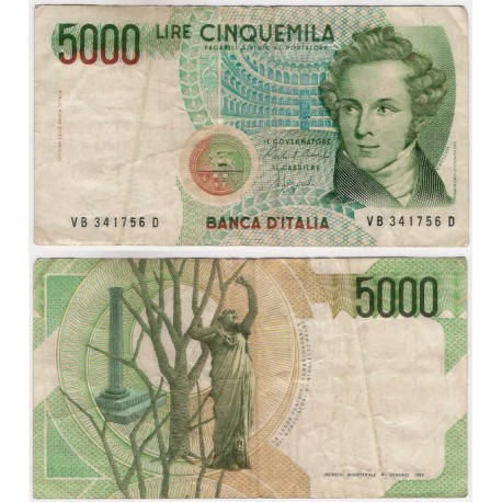 (111b) Italia. 1985. 5000 Lira (MBC-)