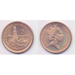 (21) Gibraltar. 1995. 2 Pence (SC)