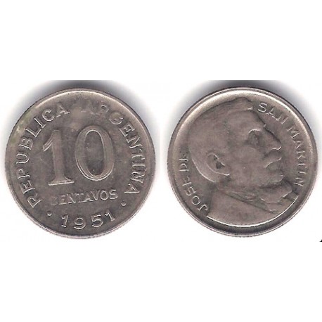 (47) Argentina. 1951. 10 Centavos (MBC+)