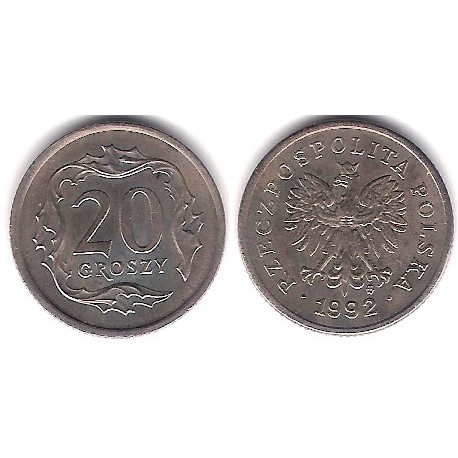 (Y280) Polonia. 1992. 20 Groszy (SC)