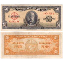 (81a) Cuba. 1950. 50 Pesos (EBC)