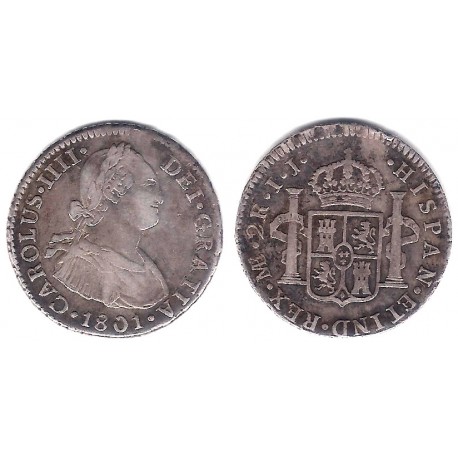 Carlos IV. 1801. 2 Reales (MBC/MBC+) (Plata) Ceca de Lima