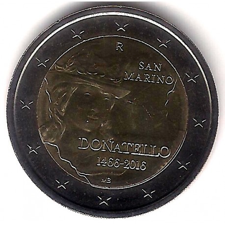 San Marino. 2016. 2 Euro (SC) Donatello. SIN BLISTER