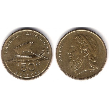 (147) Grecia. 1990. 50 Drachma (MBC)