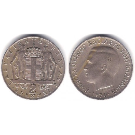 (90) Grecia. 1970. 2 Drachma (MBC)