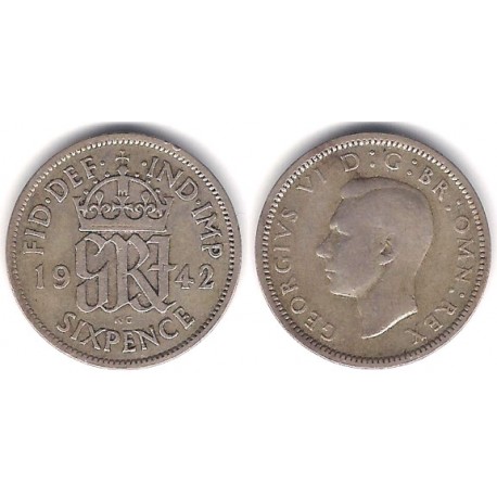 (852) Gran Bretaña. 1942. 6 Pence (BC+) (Plata)