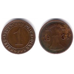 (37) Imperio Alemán (Weimar). 1931(F). 1 Pfennig (MBC)