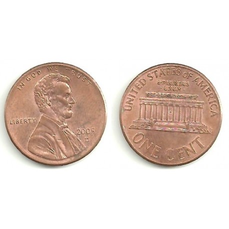 (201) Estados Unidos de América. 2005(D). 1 Cent (BC)