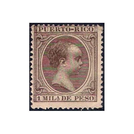 Puerto Rico Colonial. 1891-92. 1 M. de Peso (Nuevo, sin goma)