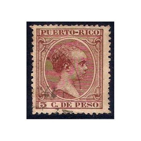 Puerto Rico Colonial. 1896-97. 3 C. de Peso (Usado)