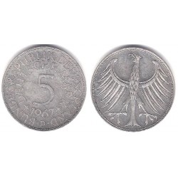 (112.1) Alemania. 1967(D). 5 Mark (EBC-) (Plata)