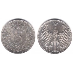 (112.1) Alemania. 1968(D). 5 Mark (EBC) (Plata)