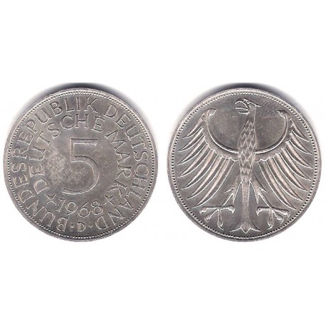 (112.1) Alemania. 1968(D). 5 Mark (EBC) (Plata)