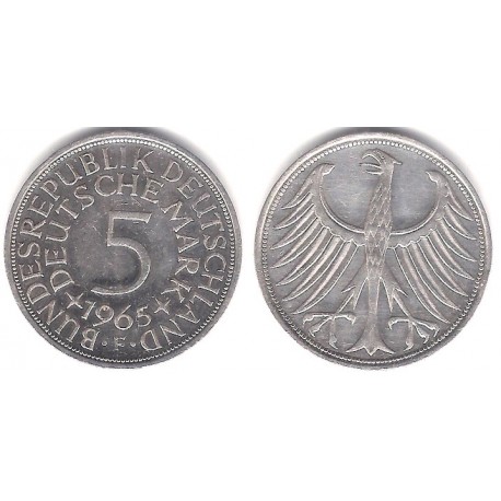 (112.1) Alemania. 1965(F). 5 Mark (MBC+) (Plata)