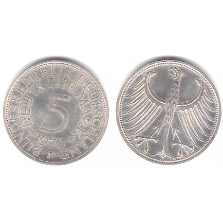 (112.1) Alemania. 1970(F). 5 Mark (EBC) (Plata)