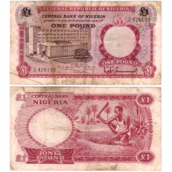 (8) Nigeria. 1967. 1 Pound (BC) Manchas