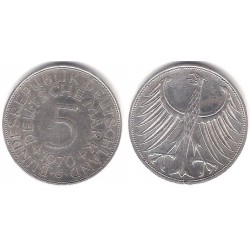 (112.1) Alemania. 1970(G). 5 Mark (MBC+) (Plata)