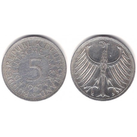 (112.1) Alemania. 1967(G). 5 Mark (MBC+) (Plata)