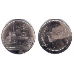 (Y183) Tailandia. 1990/2533. 1 Baht (MBC) Mancha