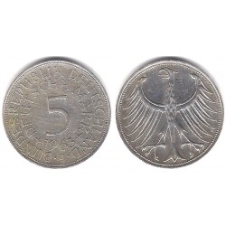 (112.1) Alemania. 1963(J). 5 Mark (MBC) (Plata)