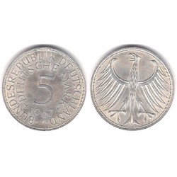 (112.1) Alemania. 1967(J). 5 Mark (EBC) (Plata)