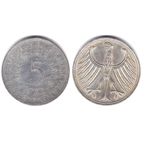 (112.1) Alemania. 1972(J). 5 Mark (MBC+) (Plata)