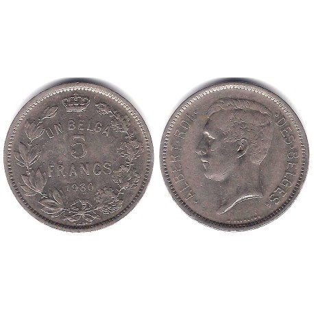 (97.1) Bélgica. 1930. 5 Francs (MBC)